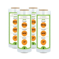 PSBM High Performance Stretch Wrap 17 Inch x 1476 Feet 4 Rolls 48 Gauge Shrink Film for Moving Packing Pallets