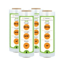 PSBM High Performance Stretch Wrap 14 Inch x 1476 Feet 4 Rolls 56 Gauge Shrink Film for Moving Packing Pallets