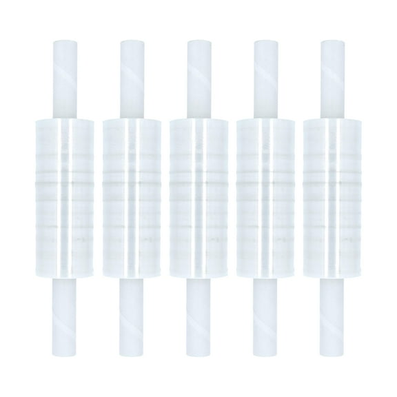 PSBM Stretch Wrap with Extended Core Handles 20 Inch x 1000 Feet 45 Gauge 4 Rolls Clear Plastic Shrink Film for Pallet Packaging