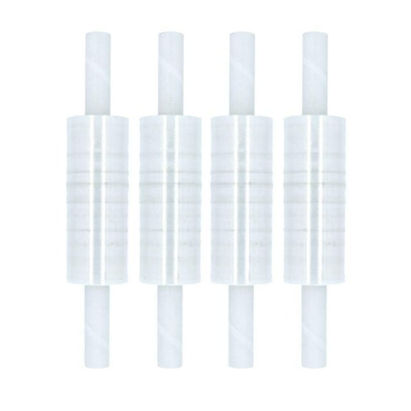 PSBM Stretch Wrap with Extended Core Handles 20 Inch x 1000 Feet 60 Gauge 4 Rolls Clear Plastic Cast Hand Shrink Film for Packaging