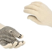 PackagingSuppliesByMail PSBM Cotton Work Gloves with Dotted Grip, 12-Pair, Womens, Size - Small Single Sided PVC Dots Provide Maximum Grip, Breathable and Lightweight