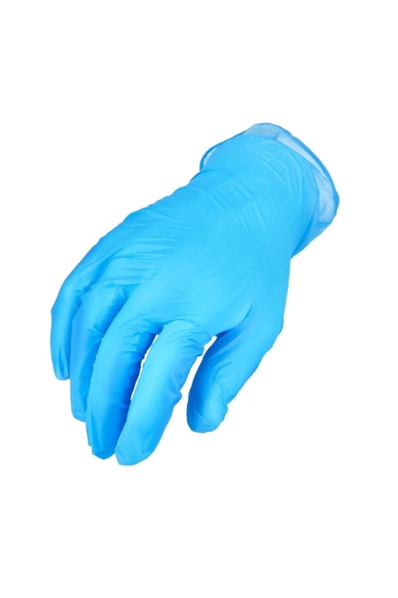 PSBM 1000 Pieces bulk Synthetic Blue Vinyl Exam Grade Gloves Medium 5 Mil Powder Free, Beaded Cuff ASTM D6319