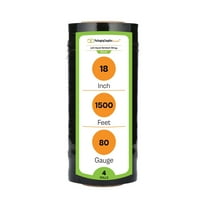 PSBM UVI Protection Hand Stretch Wrap 18 Inch x 1500 Feet 4 Rolls 80 Gauge Black Plastic Shrink Film for Moving Packing
