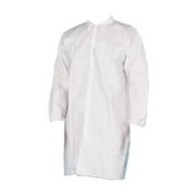 PSBM White Disposable Lab Coats Extra Large Size, Pack of 25 - Breathable Material, Elastic Wrist Cuffs and Snap Closures for Labs and Classroom Use