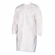 PSBM White Disposable Lab Coats Extra Large Size, Pack of 25 - Breathable Material, Elastic Wrist Cuffs and Snap Closures for Labs and Classroom Use