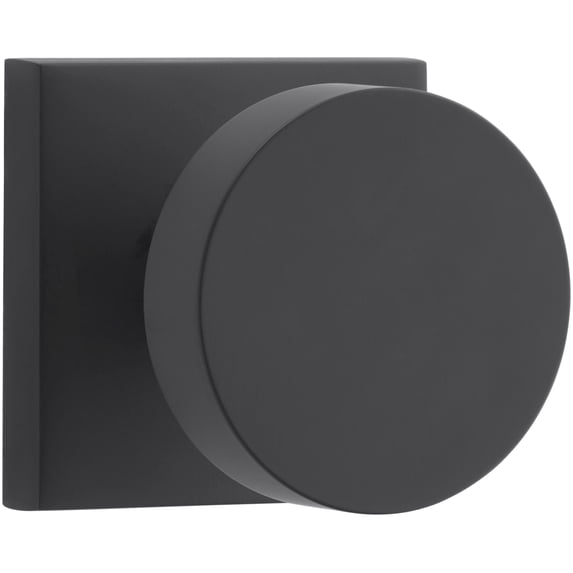 PSCONCSR190 Passage Contemporary Knob with Contemporary Square Rose with 6AL Latch and Dual Strike Satin Black Finish