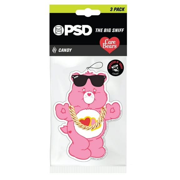 PSD Big Sniff Care Bear Love Bear 3 Pack Hanging Air Freshener 3 Pack with Candy Scent