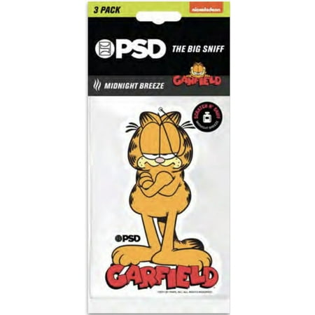 PSD Big Sniff, Garfield Cattitude Hanging Air Freshener 3 Pack with Vanilla Scent