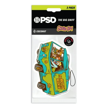 PSD Big Sniff, Scooby Doo Mystery Machine Hanging Air Freshener with Coconut Scent 3 pack