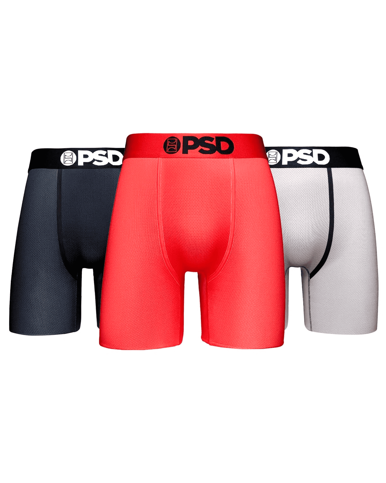 Red Boxers Bundle PSD Cool Mesh 3 Pack Boxer Briefs Red/Black/Grey Underwear ...