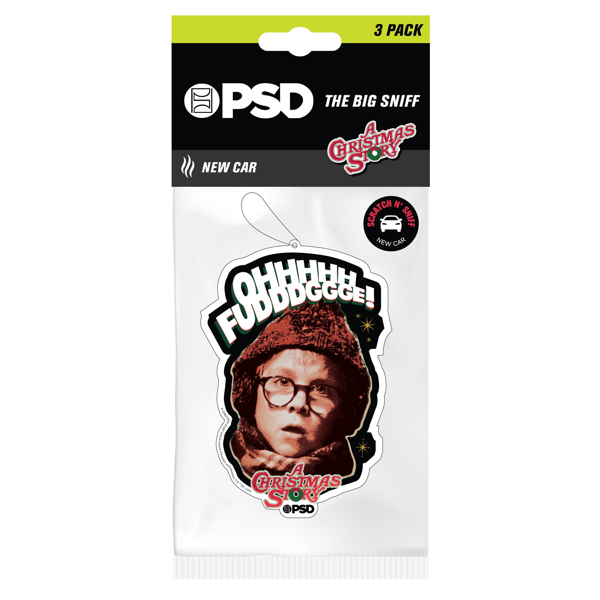 PSD Hanging Air Freshener Oh Fudge 3 Pack with New Car scent.