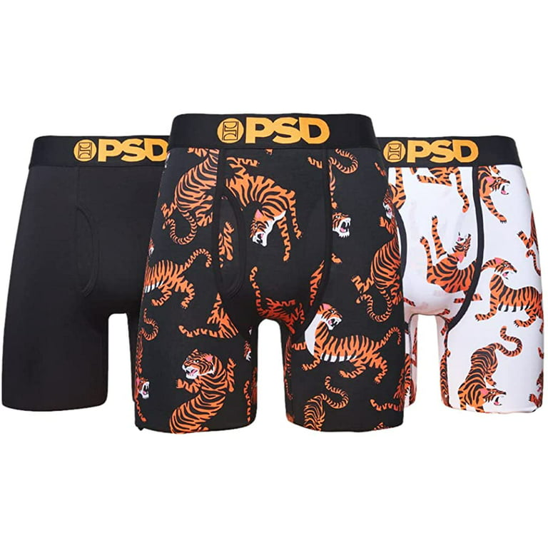 PSD Men's 3-Pack Tiger Modal Boxer Briefs Multi S