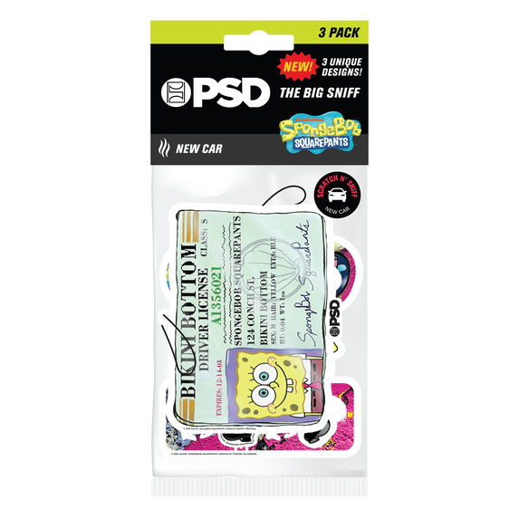 PSD Sponge Bob Mix Hanging Air Freshener 3 Pack with Midnight Breeze Scent