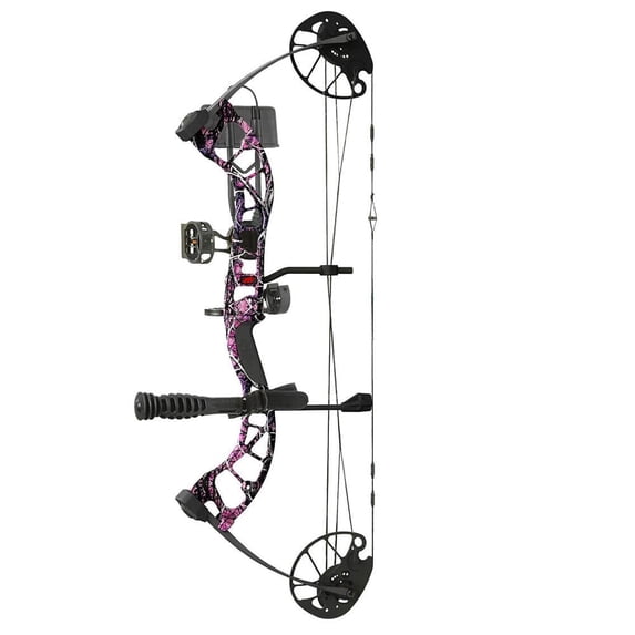 PSE Uprising UP RH Compound Bow, Muddy Girl Camo, Ready-to-Shoot, Customizable 27-50, Pink Camo Finish (1919UPRMG2750)
