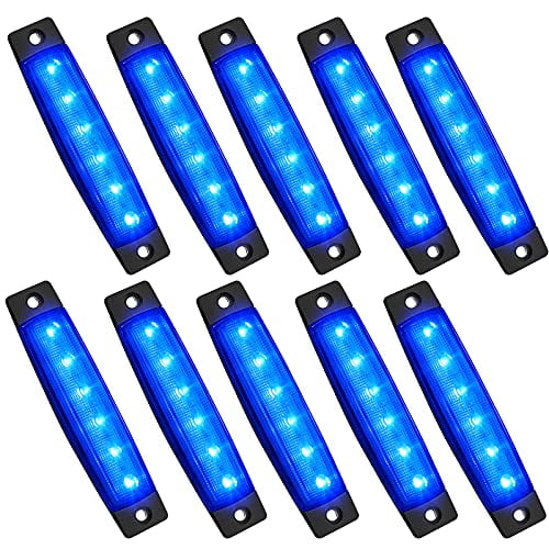 PSEQT 10 Pcs LED Rock Strip Lights Car Exterior Underglow Wheel Fender Well Lighting Kits Waterproof for Golf Cart Wrangler Offroad Truck RV UTV ATV Snowmobile (Blue)