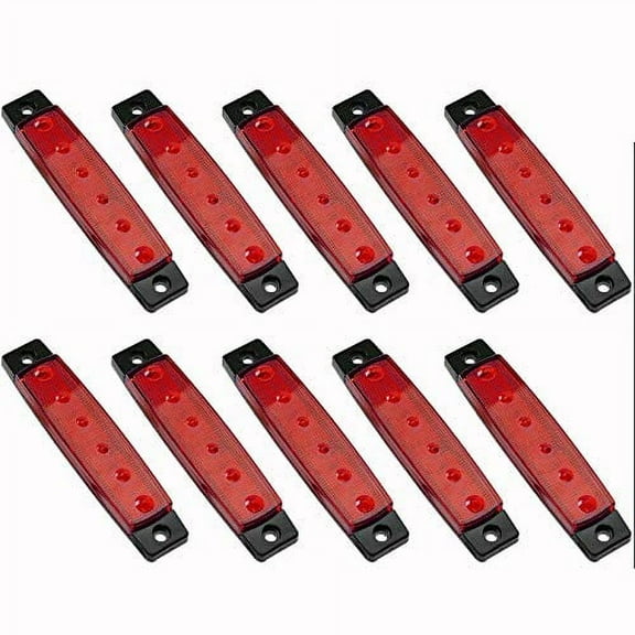 PSEQT 10 Pcs LED Rock Strip Lights Car Underglow Wheel Fender Well Lighting Kits Waterproof for Golf Cart Wrangler Silverado Offroad Truck RV UTV ATV Snowmobile (Red)