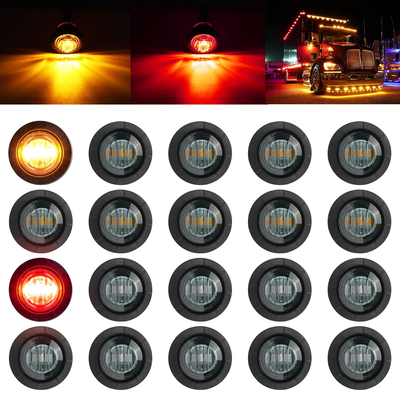 12V LED Orange Side Marker 10 pcs Lights Truck Lorry Tipper for Ford Volvo MAN e 12V LED Orange Side Marker 10 pcs Lights Truck Lorry Tipper for Ford Volvo MAN e