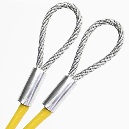 PSI, 1/4" Vinyl Coated Galvanized Steel Cable with Looped Ends, 3/16