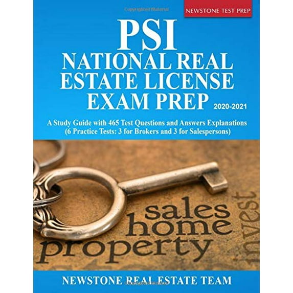 Pre-Owned PSI National Real Estate License Exam Prep: A Study Guide with 465 Test Questions and Answers Explanations (6 Practice Tests, 3 for Brokers and 3 for Salespersons) Paperback