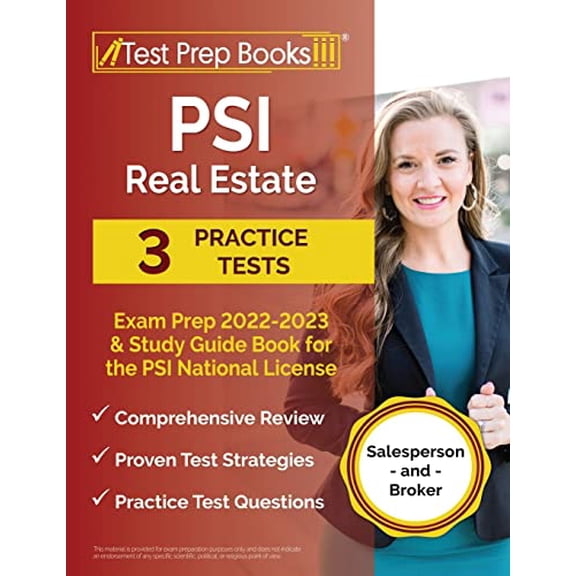 Pre-Owned PSI Real Estate Exam Prep 2022 - 2023: 3 Practice Tests and Study Guide Book for the PSI National License [Salesperson and Broker] (Paperback) 1637758502 9781637758502