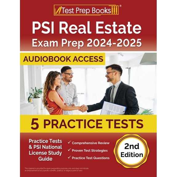 PSI Real Estate Exam Prep 2024-2025: 5 Practice Tests and PSI National License Study Guide [Audiobook Access], (Paperback)