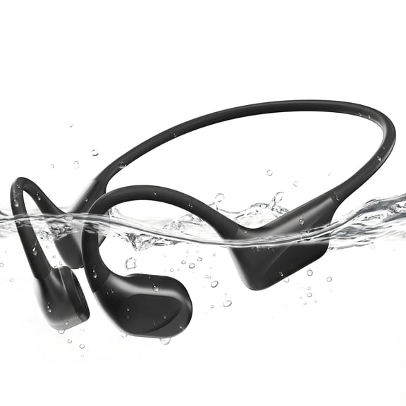 PSIER Bone Conduction Swimming Headphones with Dual Driver, IPX8 Waterproof Air Conduction Open Ear Buds MP3 Mode 32GB Memory 8H Playtime Bluetooth 6.0 Earbuds Deep Bass for Sports