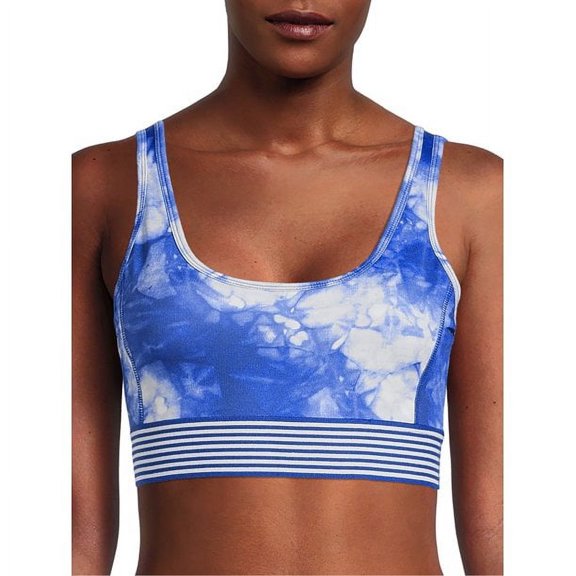 PSK Collective BTM Compression Fit Ribbed Waistband Printed Bra Top(Women) Size: XL Moisture Wicking
