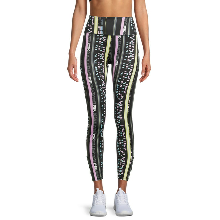 PSK Collective Moisture Wicking Legging Active Fit Ruching Stretch Material  (Women) Size: L 