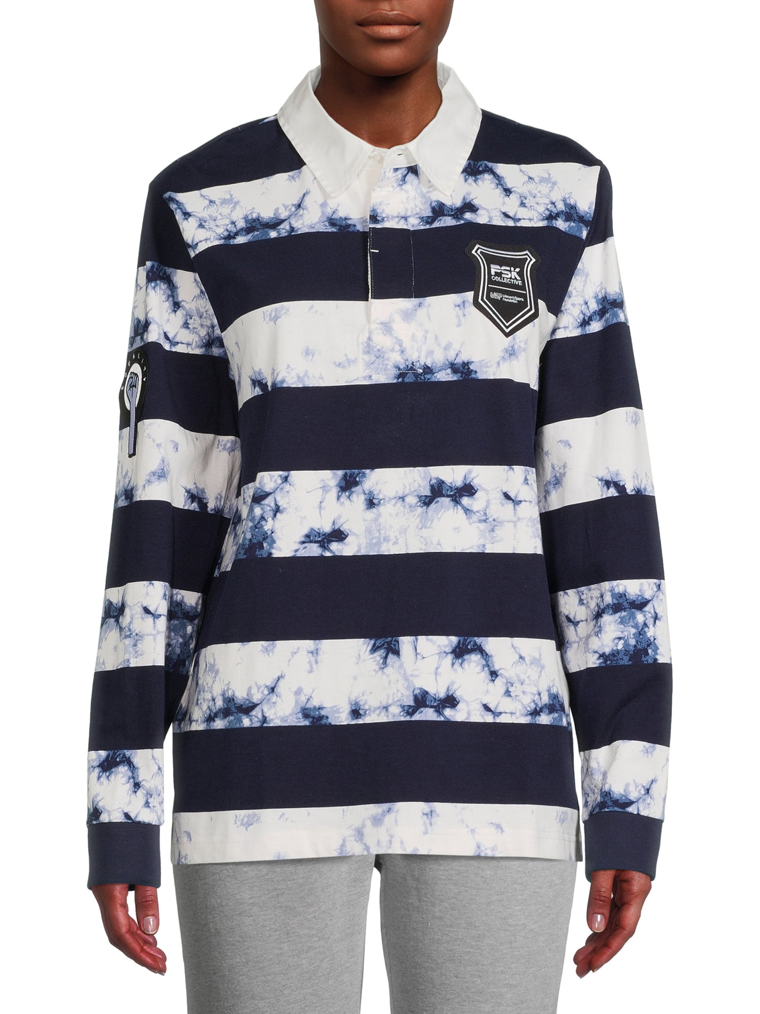 PSK Collective Rugby Equality Patch Collared Tie Dye Top (Women) Size: XXL  PSK X WSF Partnership Sleeve Patch 