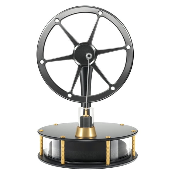 PSKMKS HZZ92 Low Temperature Stirling Engine DIY Heat Education Model Class Teaching Brass Aluminium Stirling Engine Low Friction Graphite Piston for Adults Desktop Toy Gift for Engineer-Black