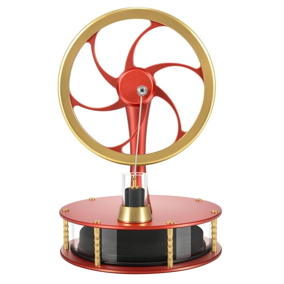 PSKMKS HZZ92 Pro Low Temperature Stirling Engine DIY Heat Education Model Class Teaching Brass Aluminium Stirling Engine Low Friction Graphite Piston for Adults Desktop Toy Gift for Engineer-Red