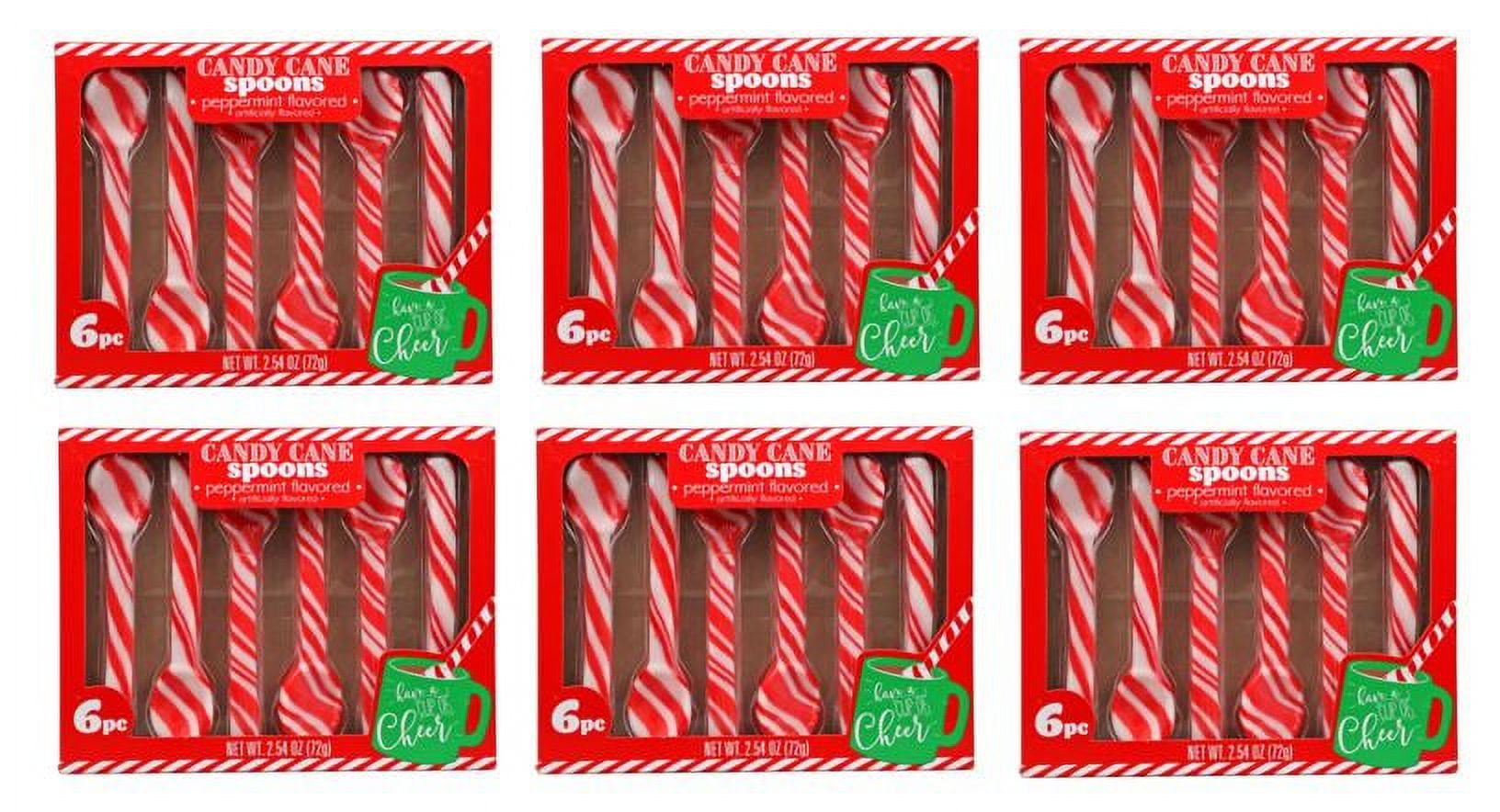 PSLLC Peppermint Candy Cane Spoons, 6ct. Per Box 6 Boxes (36 Spoons