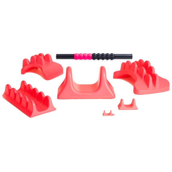 PSO-Everything Manual Psoas Release Tool and Back Massager Bundle, Neck, Mini Personal Massager and More, Sunset Red