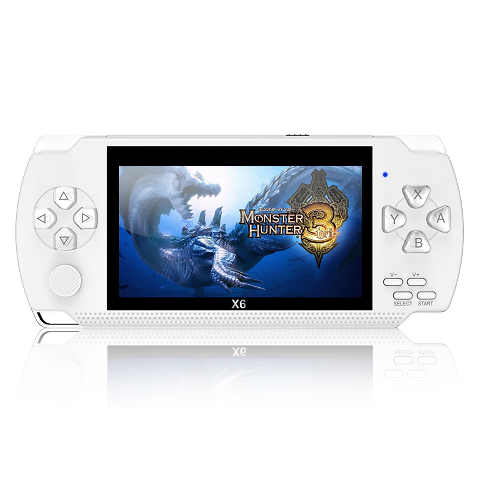 PSP Handheld Game Machine X6 8GB with 4.3 inch High Definition Screen Built in Over 10000 Free Games White Christmas Gift