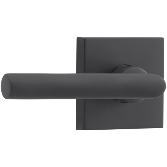 PSTUBCSR190 Passage Tube Lever and Contemporary Square Rose with 6AL Latch and Dual Strike Satin Black Finish