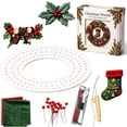 thumbnail image 1 of PSVFUJZ 3D Fabric Poke Wreath DIY Kit, Christmas Wreath DIY Kit for Adults, Beginner Friendly Holiday Craft Set, Soft Fabric Handmade Decor for Front Door Wall Window Fireplace Christmas Gift, C, 1 of 5