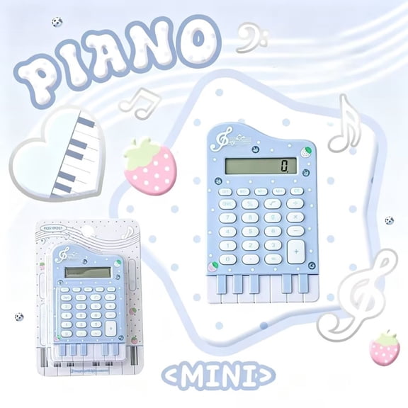 PSVFUJZ Calculator,Musical Note & Piano Themed Calculator,Trendy Lovely Calculators Desktop Tool,Equipped with Clear 8-digit Display Screen,Compact Portable Calculation Device