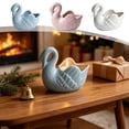 thumbnail image 1 of PSVFUJZ Ceramic Cygnet Candle Holder, Glossy Decorative Candlestick Stand, Holiday Ornament for Scented Candle Candlelight Dinner Thanksgiving Christmas Home Table Decor Blue, 1 of 7