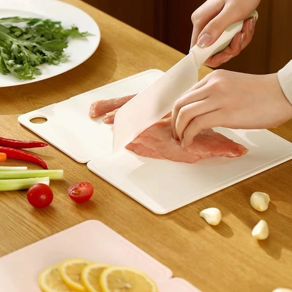 PSVFUJZ Cutting Board,Multifunctional Foldable Mini Plastic Chopping Board Portable Food Prep Mat Dishwasher Safe Kitchen Utensil for Travel Camping Outdoor Home Kitchen Daily Use