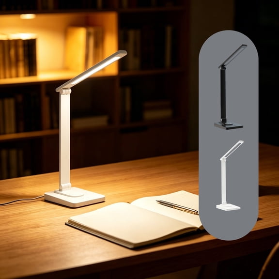 PSVFUJZ Desk Lamp LED Eye Protection Aluminum Alloy Plug-in Eye Caring Reading Table Lamp Adjustable Office Work Light Bright Desktop Lighting Fixture for Home Office, Bedroom and Daily Indoor Use