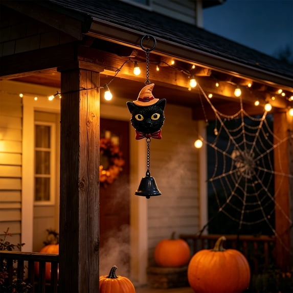 PSVFUJZ Halloween Wind Chimes Fall Decor Outdoor, Waterproof Resin Hanging Wind Chimes, Rural Autumn Yard Patio Porch Door Hanging Decoration for Yard, Porch, Patio, Holiday Party(Yellow)