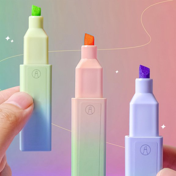 PSVFUJZ Highlighters Glitter Scented 3 Pack Colored Highlighter Pens Journal Marker Pens DIY Graffiti Highlighters for Marking Highlighting Journaling Home Office Daily Use