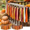thumbnail image 1 of PSVFUJZ Multicolor Ribbon Garland , Fabric Banner Hanging Decor, DIY Assembled Fall Tassel Streamer for Halloween Thanksgiving Autumn Fireplace Porch Home Party Decoration(Multicolor1), 1 of 9