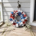 thumbnail image 1 of PSVFUJZ Patriotic Wreaths for Front Door,4th of July Wreath Red White Blue Star Hanger Wall Decor Table Centerpiece Candle Holder for Independence Day Holiday Party Home Indoor Outdoor Decor, 1 of 7