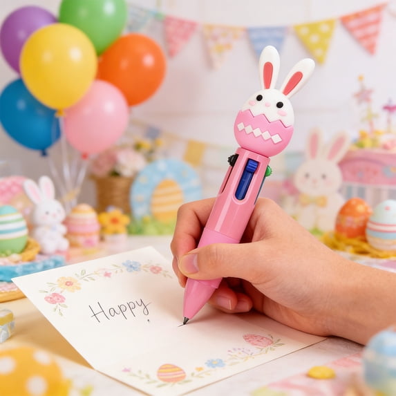 PSVFUJZ Retractable 4-Color Solid Ballpoint Pen, Multi-Function Four-in-One Pen with Smooth Writing, Compact Portable Planner Pen for Office, Home, Note-taking, Journaling