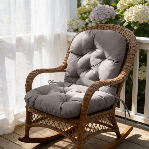 PSVFUJZ Rocking Chair Cushion with Backrest Soft Padded Seat Pad for Rocking Chair Garden Swing Chair Patio Balcony Yard Home Furniture Comfortable Breathable Cushion Daily Use