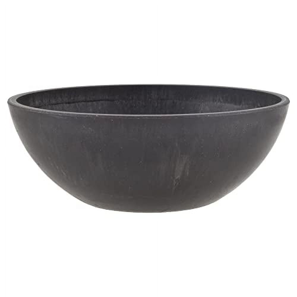 Eco-Friendly Dark Charcoal 8" Round Indoor/Outdoor Planter