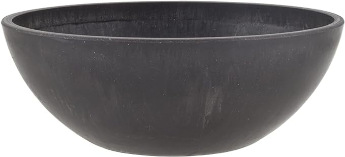 Eco-Friendly Dark Charcoal 8" Round Indoor/Outdoor Planter