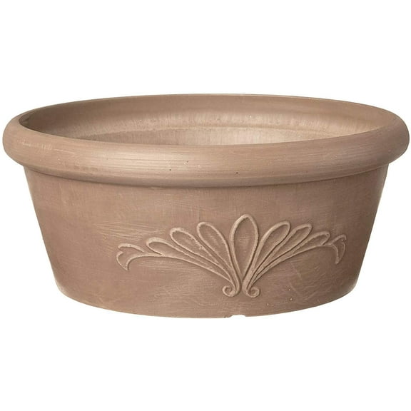 PSW TA30TP Plastic/Stone/Wood Composite Bulb Pan  No Drainage Hole (Drillable), Planter Bowl for Succulents, Bonsai, Fairy Gardens, Herbs,12-Inch, Taupe