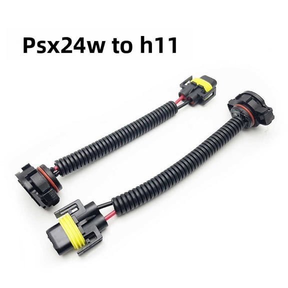 PSX24W to H8/H9/H11 Car LED Headlight Adapter Cable - No Wire Cutting Plug Extension Cable for Headlight Modification